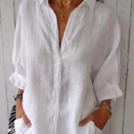 Women's Cotton And Linen Back Tie Top