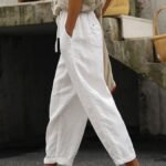 Women's Pure Color Elegant Casual Cotton Pants